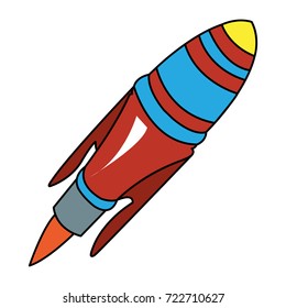Isolated rocket toy on a white background, Vector illustration