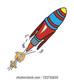 Isolated rocket toy on a white background, Vector illustration