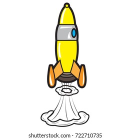 Isolated rocket toy on a white background, Vector illustration