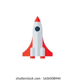 An isolated rocket without fire. Startup symbol. Vector graphics.