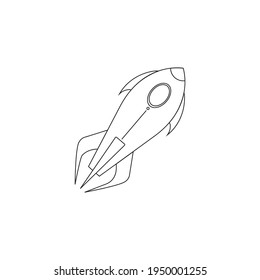 isolated rocketship vector icon.detailed spaceship icon vector with beautiful curves that can be used readily.aesthetic line art of a comical rocketship.rocket icon isolated over white background.