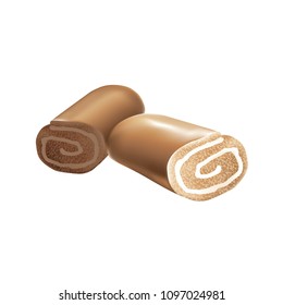 Isolated Roll cake on white background