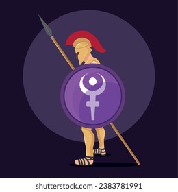 Isolated roman soldier Greek culture Vector