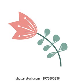 Isolated Romantic Abstract boho flower color vector Illustration for Children's Rooms