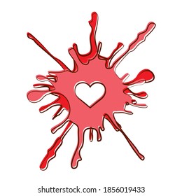 Isolated romantic heart paint red love icon- Vector