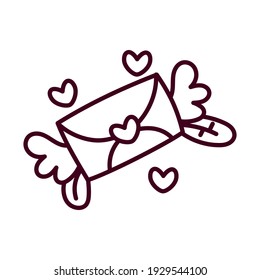 Isolated romantic letter envelope. Valentines day - Vector