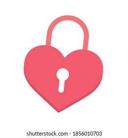 Isolated romantic padlock pink love icon- Vector