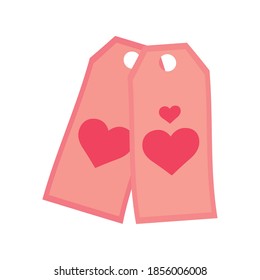Isolated romantic tickets pink love icon- Vector