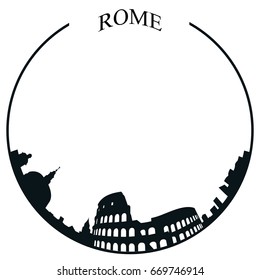 Isolated Rome skyline on a white background, Vector illustration