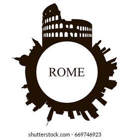 Isolated Rome skyline on a white background, Vector illustration