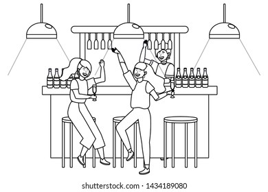 Isolated room of a bar design