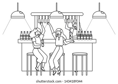Isolated room of a bar design