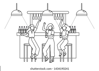Isolated room of a bar design