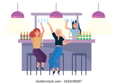 Isolated room of a bar design