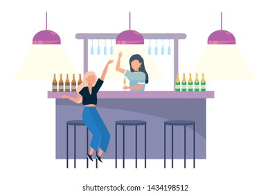 Isolated room of a bar design