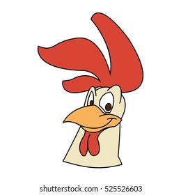 Isolated rooster cartoon design