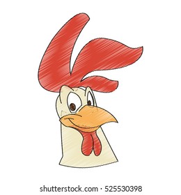Isolated rooster cartoon design