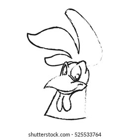 Isolated rooster cartoon design
