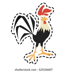 Isolated rooster cartoon design