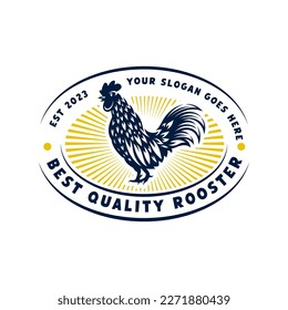 isolated rooster logo. chicken poultry logo design template