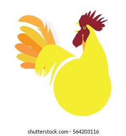 Isolated rooster on a white background, Vector illustration