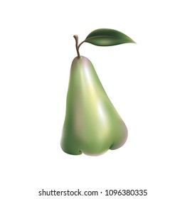 Isolated rose apple on white background