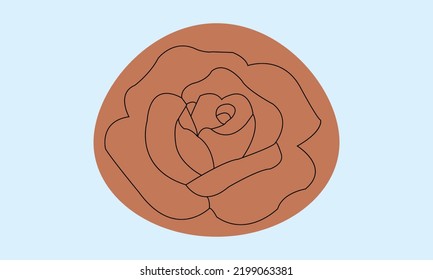 isolated rose flower line art vector illustration