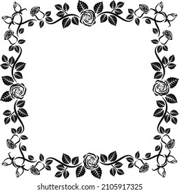 isolated rose frame - vector illustration