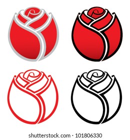 Isolated rose icons - vector illustration