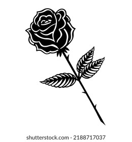 Gráfica vectorial de tracción negra de fases medias de rosa aisladas