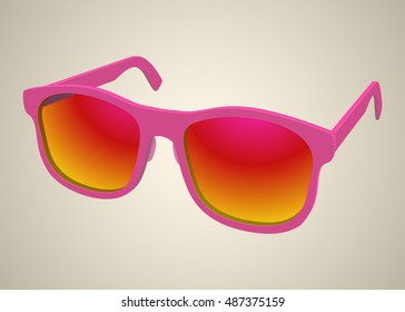 Isolated Rose Realistic Sunglasses