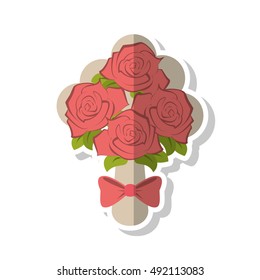 Isolated roses with bowtie design