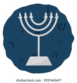 Isolated rosh hashana candle judaism festive icon- Vector