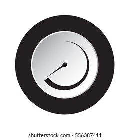 isolated round black and white button with black dial symbol icon