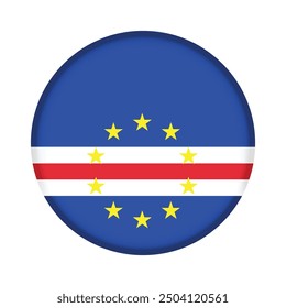 Isolated round flag of Cape Verde