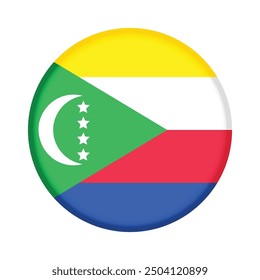 Isolated round flag of Comoros