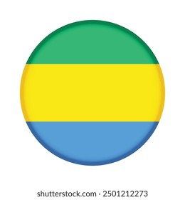 Isolated round flag of Gabon
