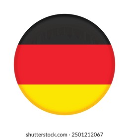 Isolated round flag of Germany