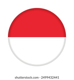 Isolierte runde Flagge Indonesiens