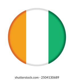 Isolated round flag of Ivory Coast