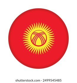 Isolated round flag of Kyrgyzstan