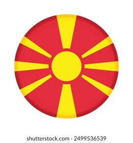 Isolated round flag of Macedonia