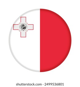 Isolated round flag of Malta