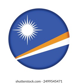 Isolated round flag of Marshall Islands