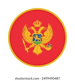 Isolated round flag of Montenegro