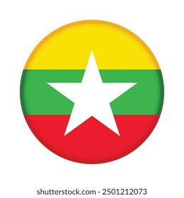Bandera redonda aislada de Myanmar