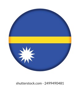 Isolated round flag of Nauru