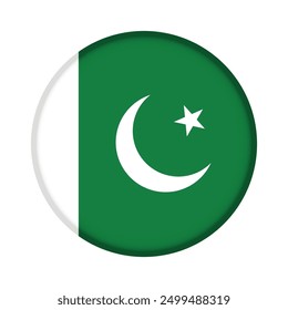Isolated round flag of Pakistan