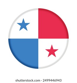 Isolated round flag of Panama