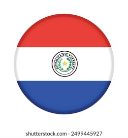 Bandera redonda aislada de Paraguay